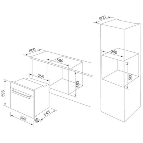 Lò nướng Malloca MOV-655EST 3 Kích thước lò nướng Malloca MOV-655EST