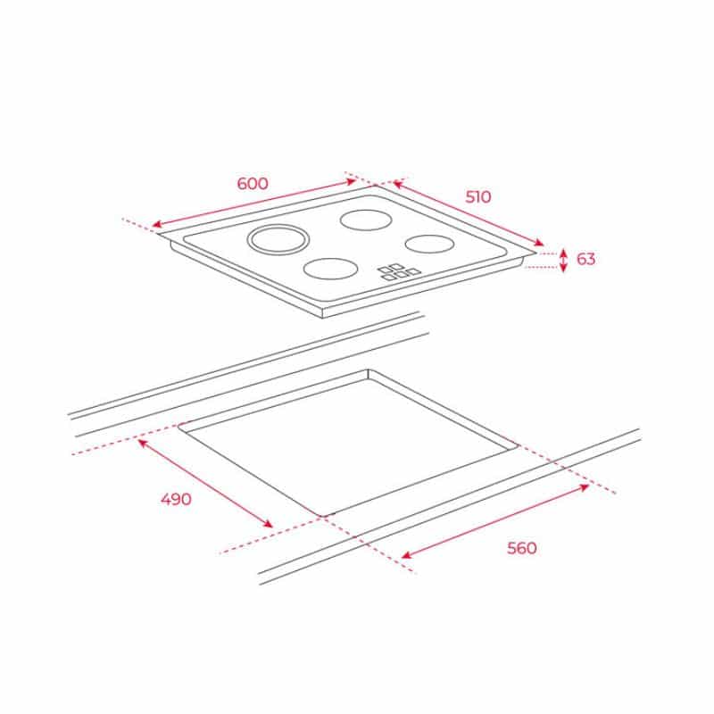 Bếp điện từ TEKA TT 6315 40239031 7 Kích thước bếp điện Teka TT 6315