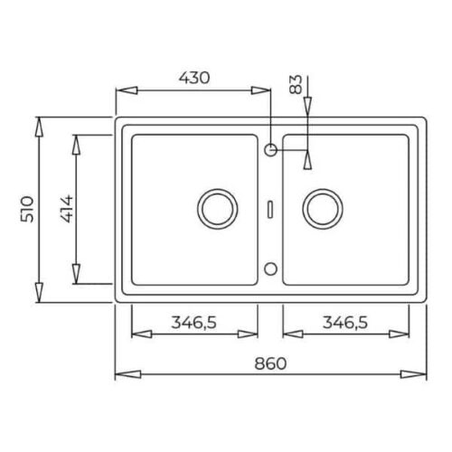 Chậu đá nhân tạo TEKA STONE 90 B-TG 2B BK 115260013 3 Kích thước của Chậu đá Teka STONE 90 B-TG 2B Grey