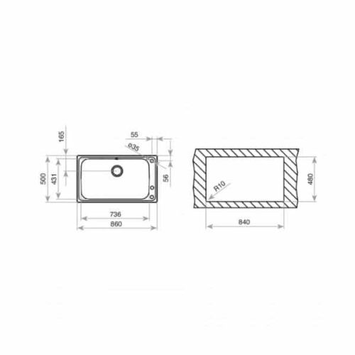 Chậu rửa TEKA BAHIA 1B PLUS 11127004 3 Kích thước của Chậu Teka BAHIA 1B PLUS