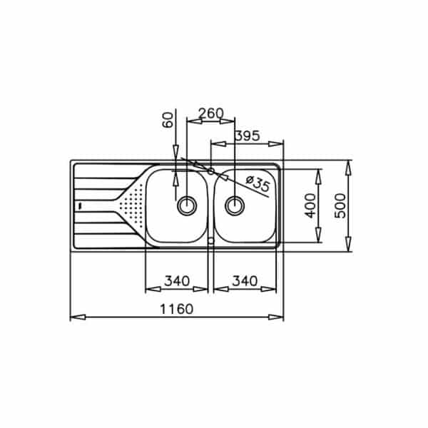 Kích thước của Chậu Teka UNIVERSE 80 T-XP 2B 1D Kích thước của Chậu Teka UNIVERSE 80 T-XP 2B 1D