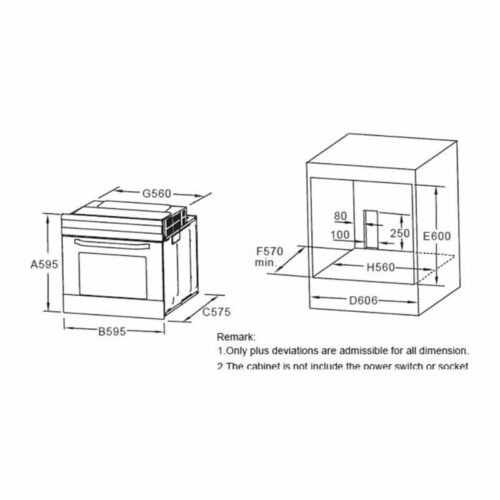 Lò nướng Hafele HO-6T70A 538.01.441 3 Kích thước Lò nướng Hafele HO-6T70A 538.01.441