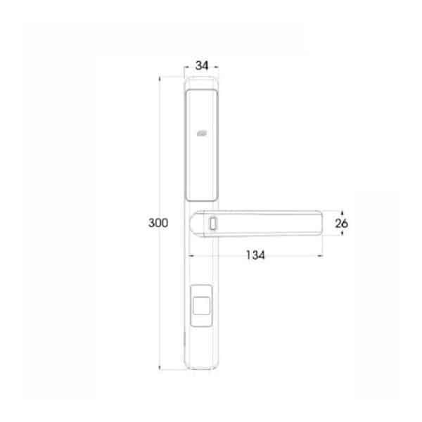 Kích thước của Khóa cửa điện tử Demax SL101 SV - APP WIFI Kích thước của Khóa cửa điện tử Demax SL101 SV - APP WIFI