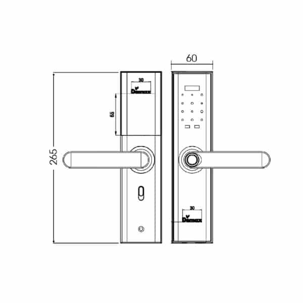 Kích thước của Khóa cửa điện tử Demax SL266 AC Kích thước của Khóa cửa điện tử Demax SL266 AC
