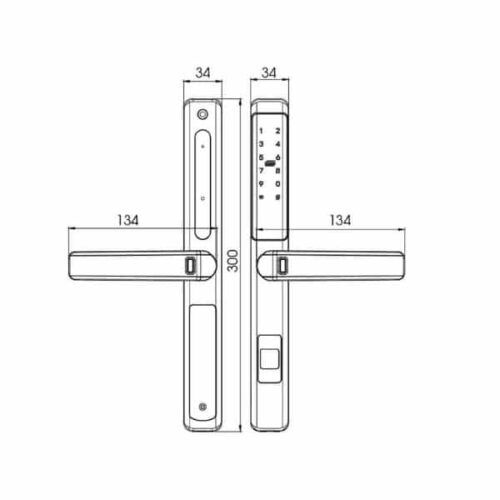 Khóa cửa điện tử Demax SL601 PW - APP WIFI 3 Kích thước của Khóa cửa điện tử Demax SL601 PW - APP WIFI
