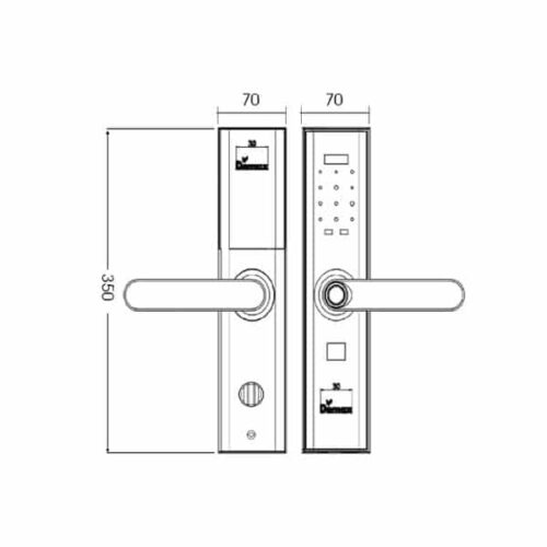 Khóa cửa điện tử Demax SL638 PB - APP WIFI 3 Kích thước của Khóa cửa điện tử Demax SL638 PB - APP WIFI
