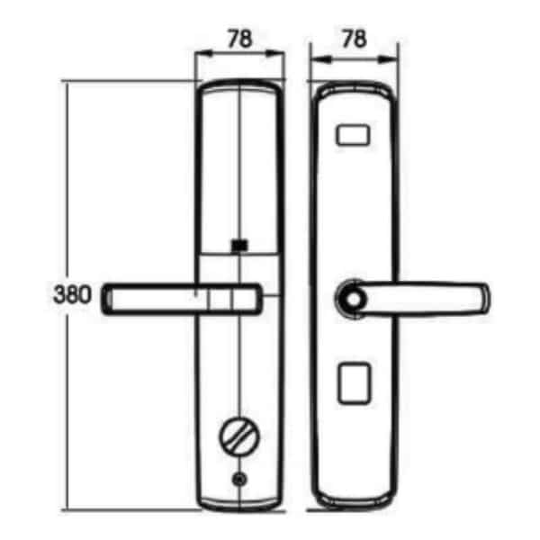 Kích thước của Khóa cửa điện tử Demax SL666 BN - APP WIFI Kích thước của Khóa cửa điện tử Demax SL666 BN - APP WIFI