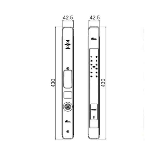 Kích thước của Khóa cửa điện tử Demax SL801 BL - APP WIFI Kích thước của Khóa cửa điện tử Demax SL801 BL - APP WIFI
