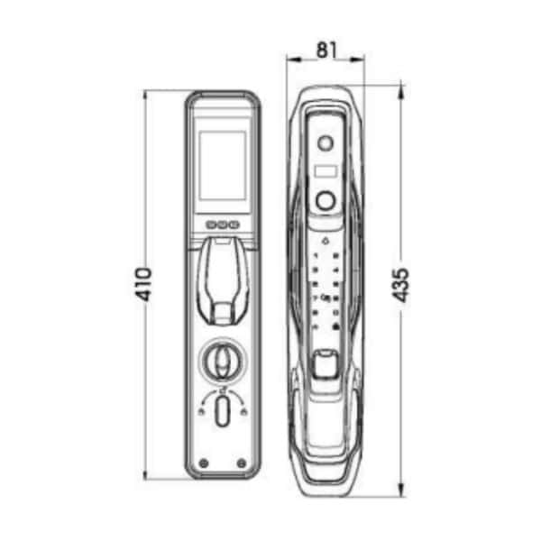 Kích thước của Khóa cửa thông minh nhận diện khuôn mặt FACE ID-3D Demax SL968 GS Kích thước của Khóa cửa thông minh nhận diện khuôn mặt FACE ID-3D Demax SL968 GS