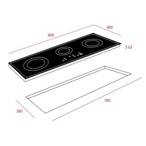 Bếp điện TEKA TRC 83631 TCS replace TR831 112530000 5 Kích thước của Bếp điện Teka TRC 83631 TCS