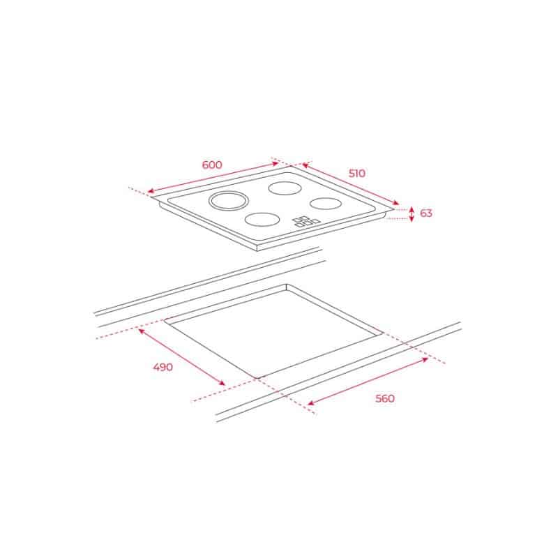 Kích thước của Bếp điện Teka TT 6315 Kích thước của Bếp điện Teka TT 6315