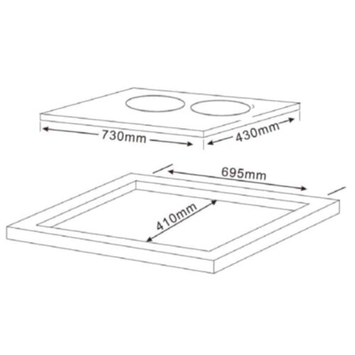 Bếp điện từ TEKA HIC 7322 S 112740000 5 Kích thước của Bếp điện từ TEKA HIC7322S
