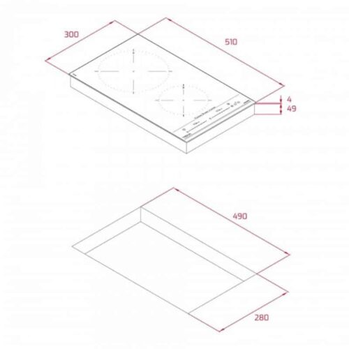 Bếp từ Teka IZC 32310 MSP 5 Kích thước của Bếp từ Teka IZC 32310 MSP