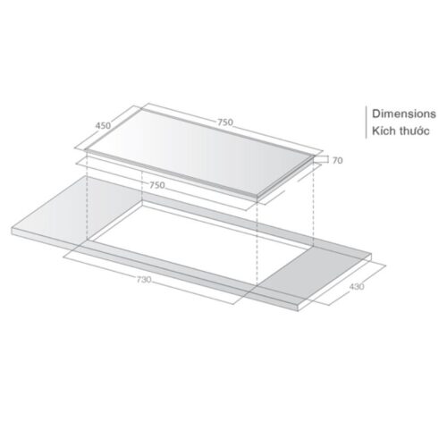 Bếp từ Lorca LCI 307 3 Kích thước bếp từ Lorca LCI 307