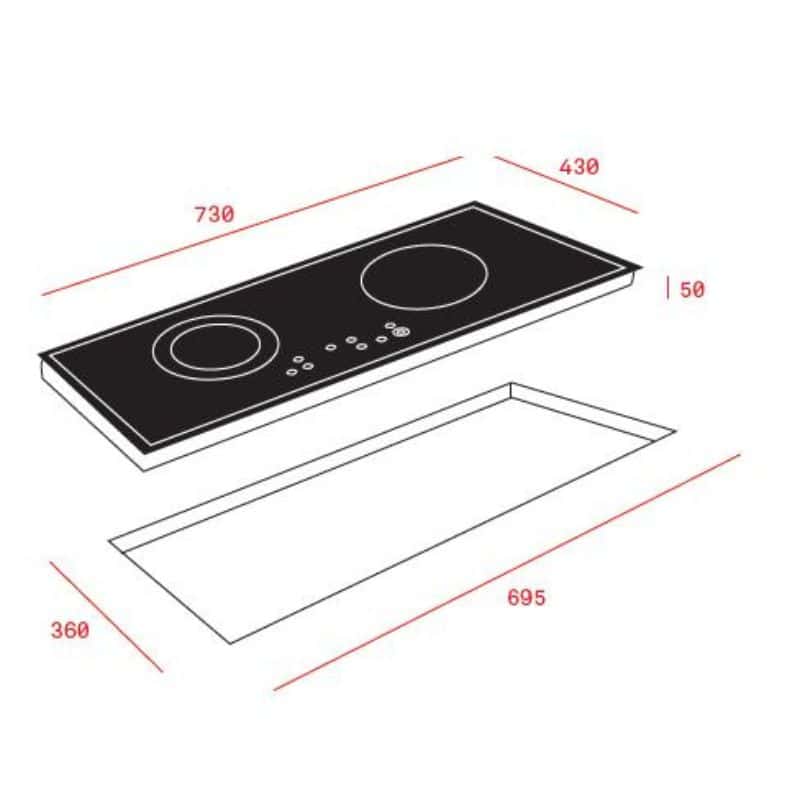 Kích thước của Bếp Từ Teka IZ 7210 Kích thước của Bếp Từ Teka IZ 7210
