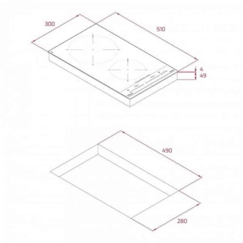 Bếp từ Teka IZC 32310 MSP BK 4 Kích thước của Bếp từ Teka IZC 32310 MSP BK