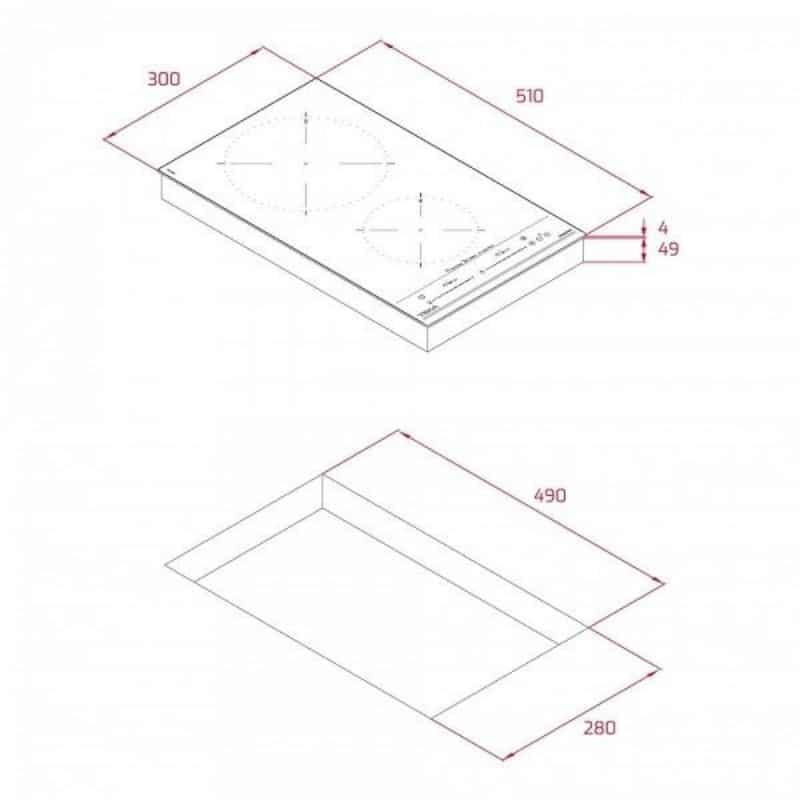 Kích thước của Bếp từ Teka IZC 32310 MSP BK Kích thước của Bếp từ Teka IZC 32310 MSP BK