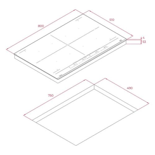 Bếp điện từ TEKA IZF 88700 MST 112500029 4 Kích thước của Bếp từ Teka IZF 88700 MST