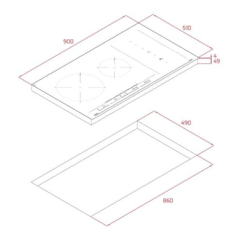 Bếp điện từ Teka IZS 96700 MST BK 112500033 5 Kích thước của Bếp từ Teka IZS 96700 MST BK