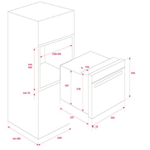 Lò nướng điện Teka HBB 610 BK 2 Kích thước lò nướng điện Teka HBB 610 BK