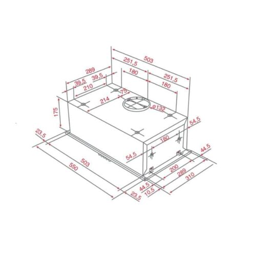 Máy hút mùi TEKA GFH 55 40446700Máy hút mùi TEKA GFH 55 40446700 5 Kích thước của Máy hút mùi âm tủ Teka GFH 55