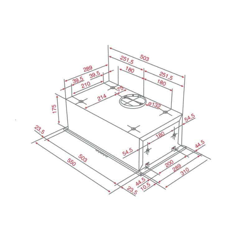 Kích thước của Máy hút mùi âm tủ Teka GFH 55 Kích thước của Máy hút mùi âm tủ Teka GFH 55