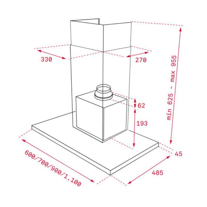 Tấm lọc Máy hút mùi áp tường Teka DPL 786 T (replace DLH 786 T) Kích thước của Máy hút mùi áp tường Teka DPL 786 T (replace DLH 786 T)