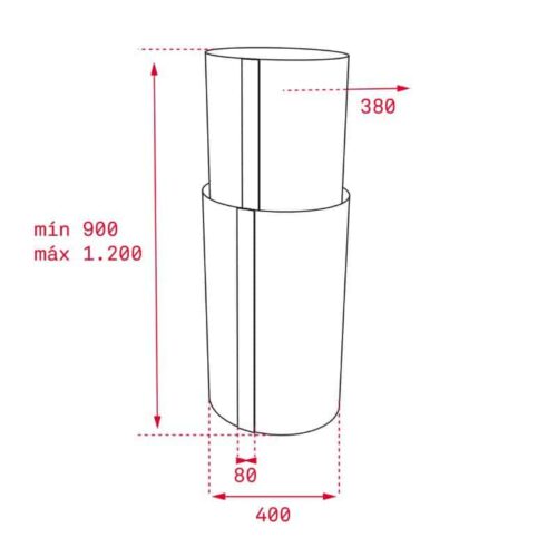 Máy hút mùi TEKA CC 485 40480330 6 Kích thước của Máy hút mùi đảo Teka CC 485