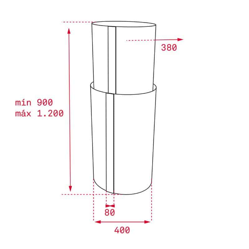 Kích thước của Máy hút mùi đảo Teka CC 485 Kích thước của Máy hút mùi đảo Teka CC 485