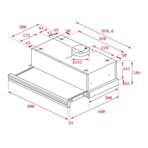 Máy hút mùi TEKA CNL 6415 40436810 5 Kích thước của Máy hút mùi pull out Teka CNL 6415