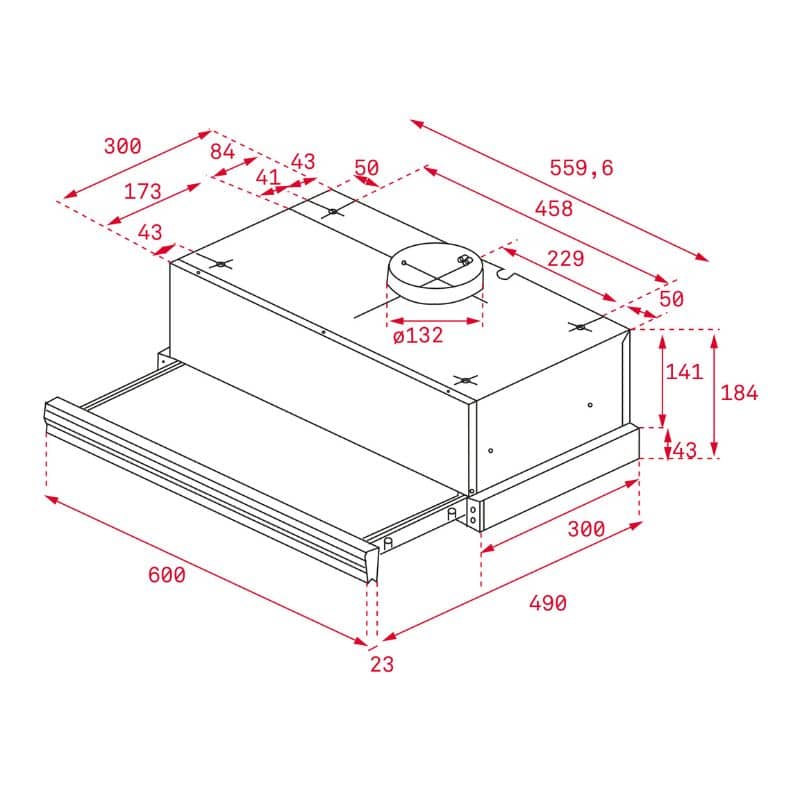 Kích thước của Máy hút mùi pull out Teka CNL 6415 Kích thước của Máy hút mùi pull out Teka CNL 6415