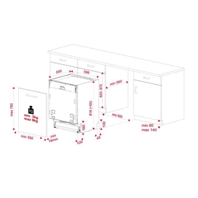 Kích thước của Máy rửa bát Teka DW DFI 76950 220 50 WH Kích thước của Máy rửa bát Teka DW DFI 76950 220 50 WH