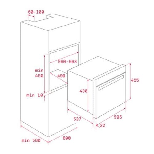 Lò nướng TEKA HLC 844 C BK-SS 40587602 4 Kích thước của Lò nướng kết hợp vi sóng Teka HLC 844 C BK-SS