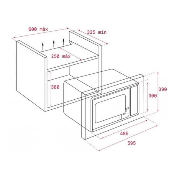Kích thước của Lò vi sóng Teka MB 620 BI Kích thước của Lò vi sóng Teka MB 620 BI