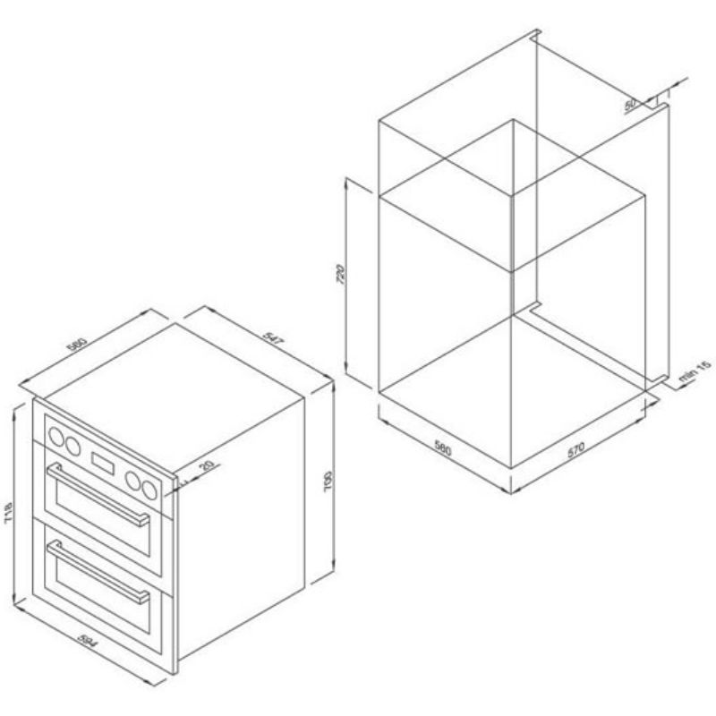Kích thước lò nướng Malloca MDO-80BL Kích thước lò nướng Malloca MDO-80BL