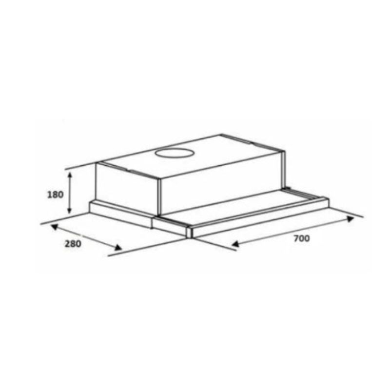 Kích thước máy hút mùi âm tủ Malloca H203-700B Kích thước máy hút mùi âm tủ Malloca H203-700B