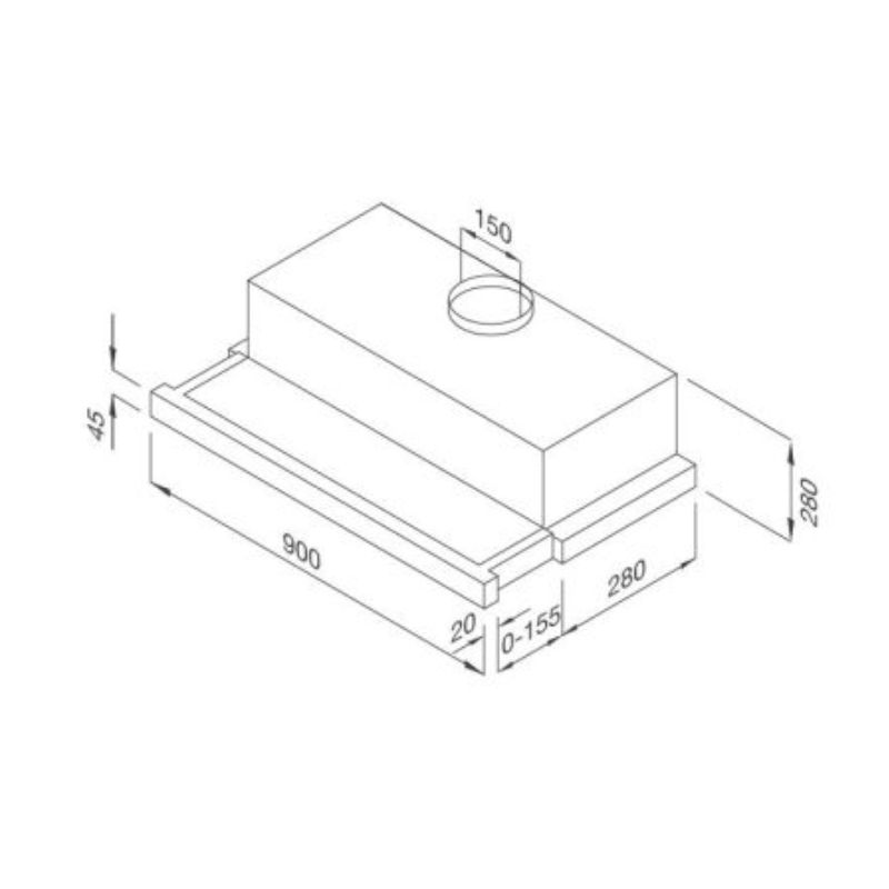 Kích thước máy hút mùi âm tủ Malloca H214.9 Kích thước máy hút mùi âm tủ Malloca H214.9