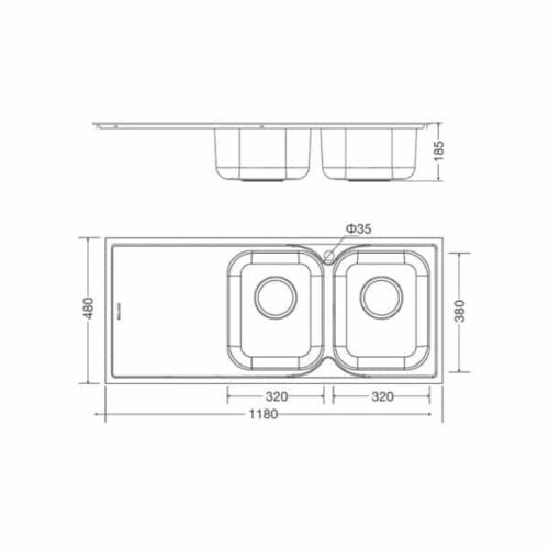 Chậu rửa bát Malloca MS 1026L 3 Kích thước của Chậu rửa bát Malloca MS 1026L