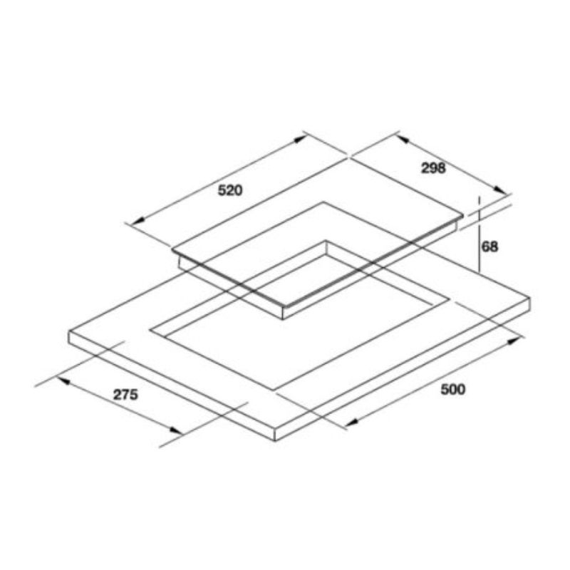 Kích thước bếp điện 2 vùng nấu Hafele HC R302A 536.01.620 Kích thước bếp điện 2 vùng nấu Hafele HC R302A 536.01.620