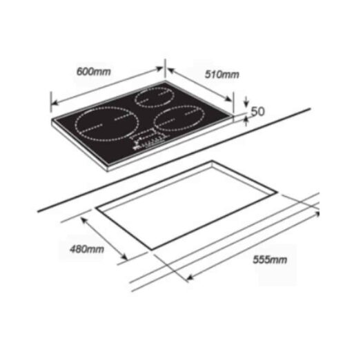 Bếp điện Malloca DZ- 5803 3 Kích thước bếp điện Malloca DZ- 5803