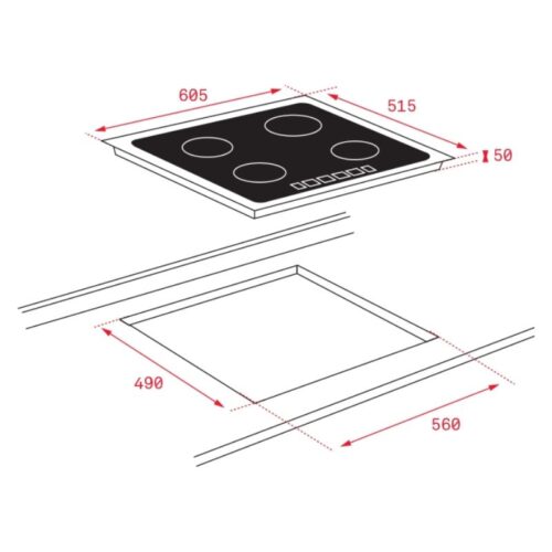 Bếp điện từ IZF 65320 MSP BK 112510015 3 Kích thước bếp từ Teka IZF 65320 BK MSP