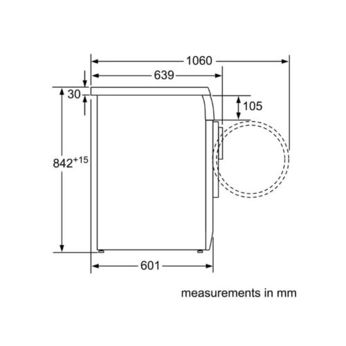 Máy sấy quần áo Bosch WTB86201PL 4 Kích thước máy sấy quần áo Bosch WTB86201PL