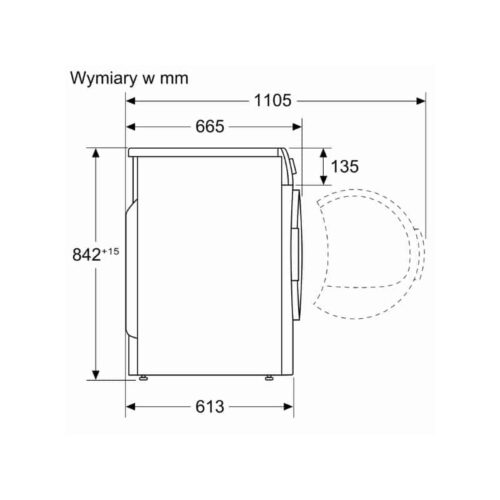 Máy sấy quần áo Bosch WTN86201PL 5 Kích thước máy sấy quần áo Bosch WTN86201PL