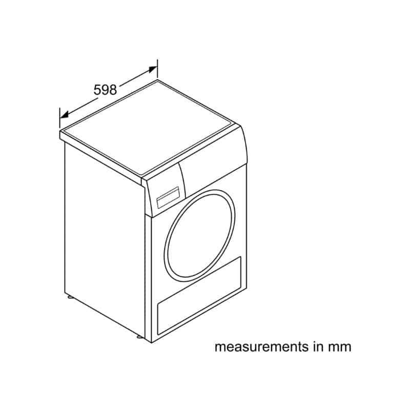 Kích thước máy sấy quần áo Bosch WTW85561BY Kích thước máy sấy quần áo Bosch WTW85561BY