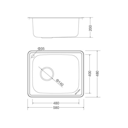 Chậu rửa bát Malloca MS 1023 4 Kích thước chậu rửa bát Malloca MS 1023