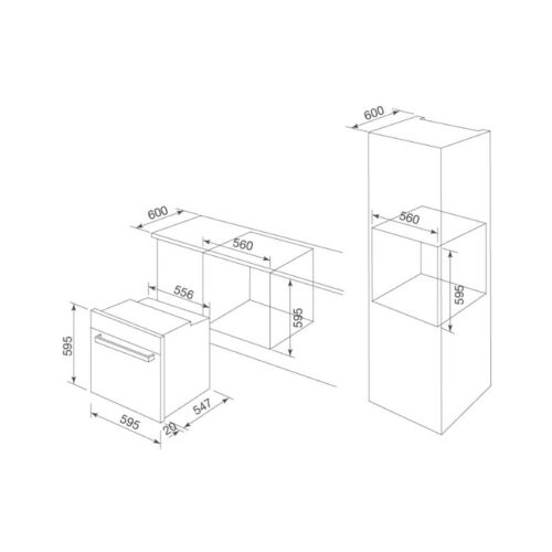 Lò nướng âm tủ Malloca MOV-726 MC 4 Kích thước lò nướng âm tủ Malloca MOV-726 MC