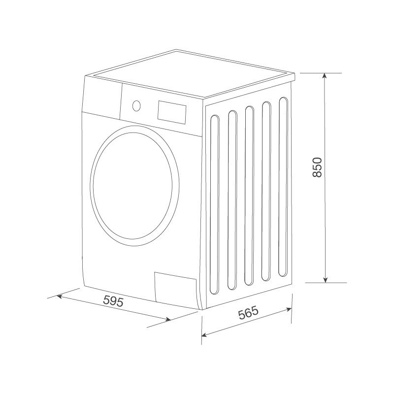 Kích thước máy giặt Malloca MWM-09SIL Kích thước máy giặt Malloca MWM-09SIL