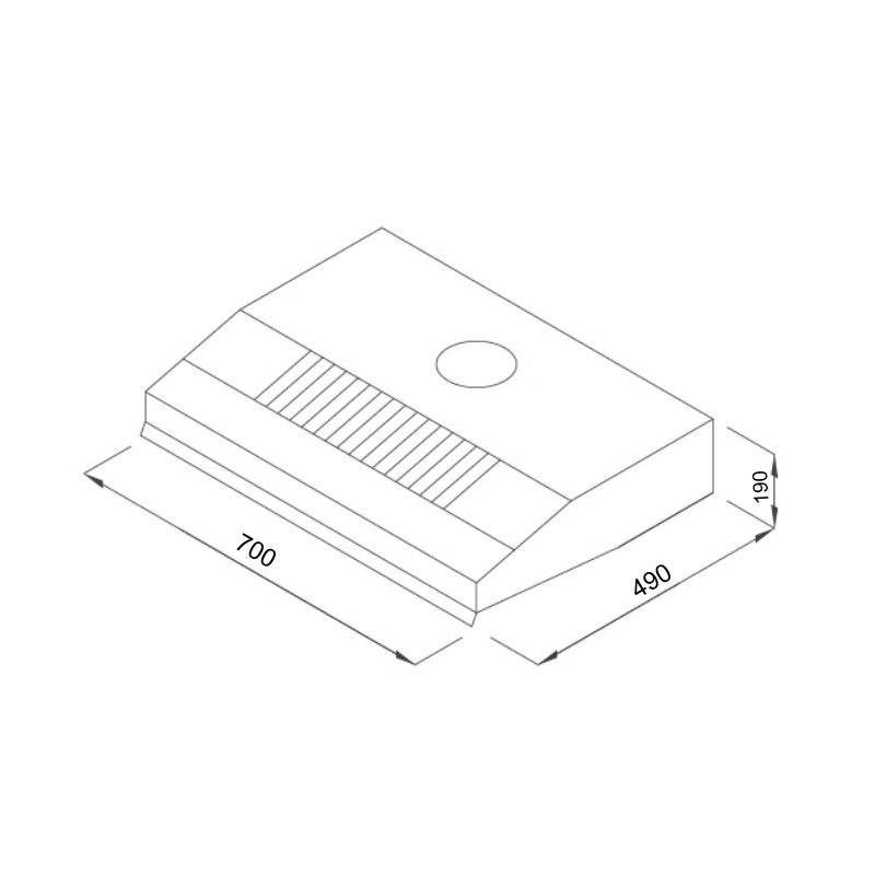 Kích thước máy hút mùi cổ điển Malloca H 342-700 Kích thước máy hút mùi cổ điển Malloca H 342-700