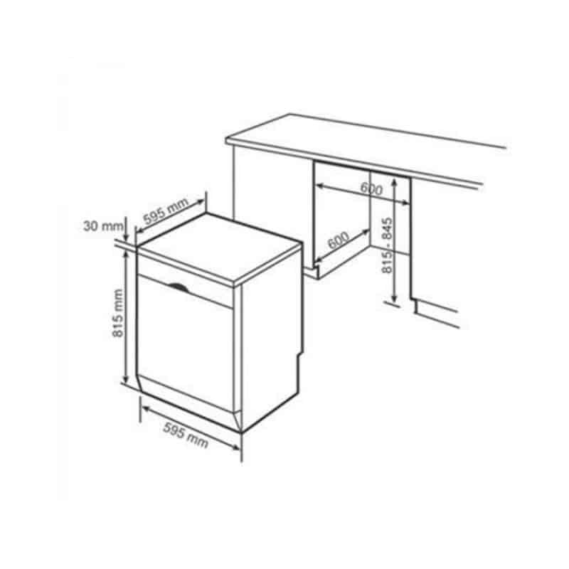 Kích thước Máy rửa bát Beko BDFN26430XC Kích thước Máy rửa bát Beko BDFN26430XC