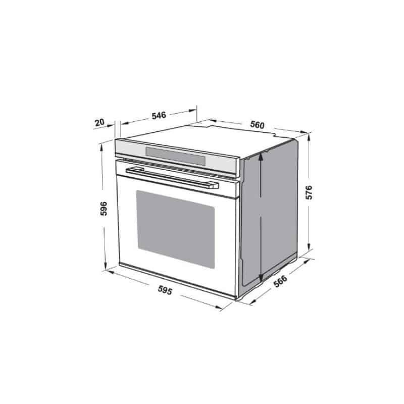 Kích thước lò nướng âm tủ 72 lít Hafele HO-8T72A 538.01.421 Kích thước lò nướng âm tủ 72 lít Hafele HO-8T72A 538.01.421